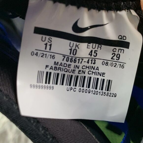 Nike Track Shoes Men 11 Blue White Black Green Zoom Mamba 3 Racing Spikes 706617 - Picture 13 of 13